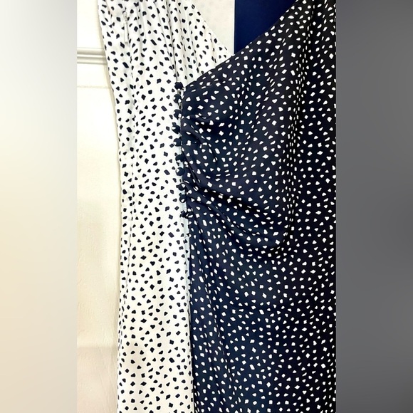 MNG Mango Summer Midi Wrap Blue and White Dress Polla Dot Print Size XXS - Picture 3 of 7